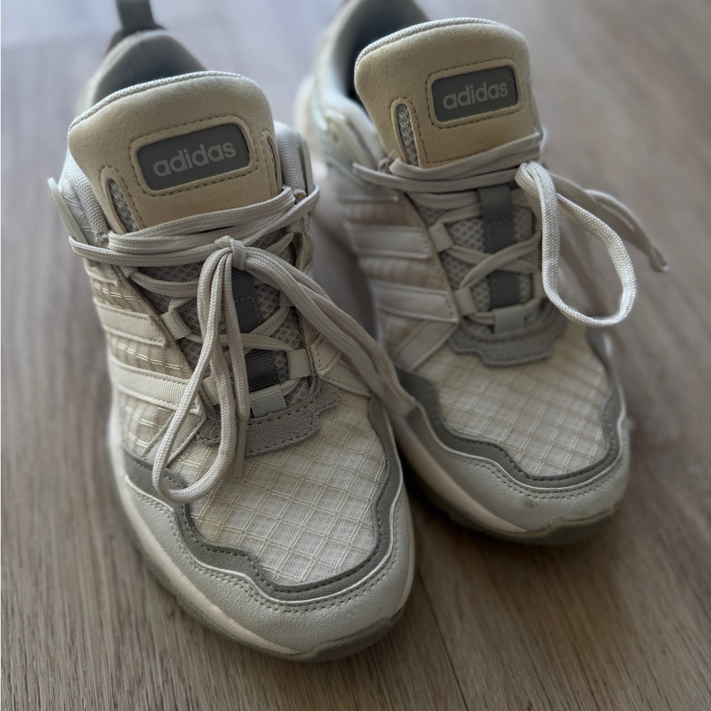 Adidas Cream and Gray Sneakers